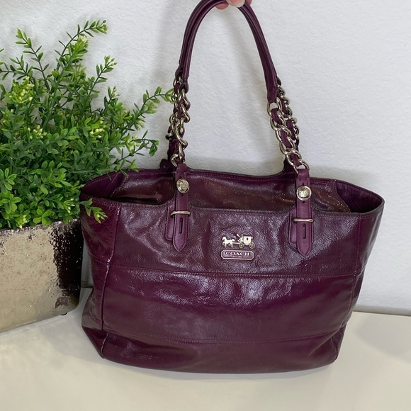 Coach Tribeca Double Strap Patent Leather Tote Shoulder Bag 14123 Authentic - Picture 2 of 16